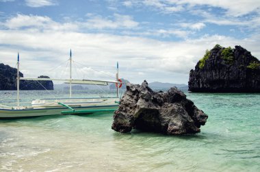 Palawan Adası. Filipinler 'de tatiller.