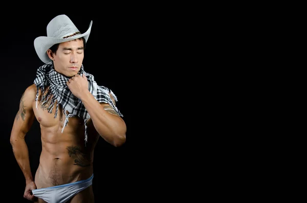 Joven Chico Atractivo Sombrero Vaquero — Foto de Stock