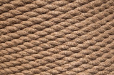 Arka plan bükülmüş ip. Halat arka plan-doku. Kahverengi halat doku