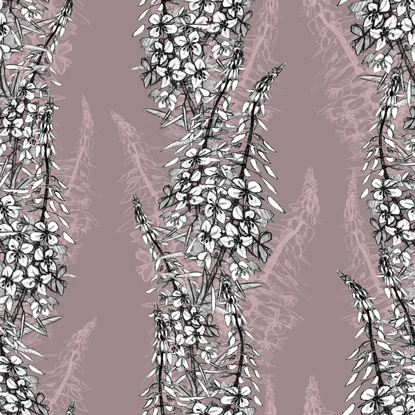 Flower, willow-herb, graphics, seamless pattern