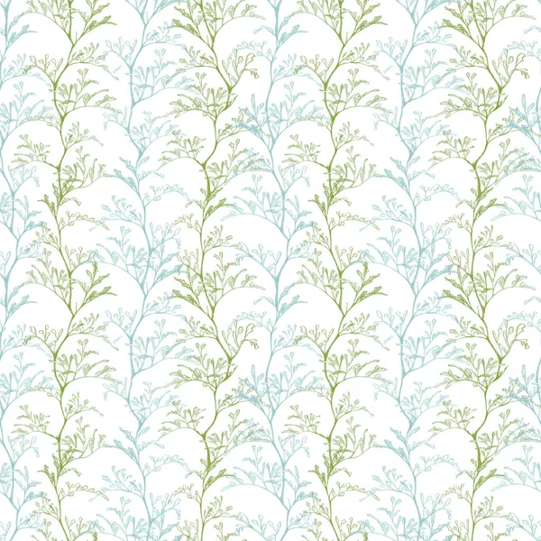 Seamless white pattern. Botanical