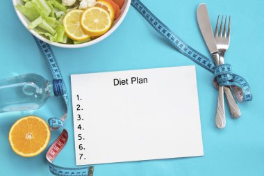 Diyet planı sağlıklı yaşam kavramı