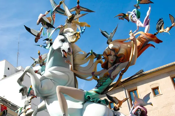 Фестиваль Падений Валенсии Большие Фигуры — стоковое фото