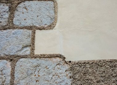 Taş duvar eski yaşlı, yakın çekim