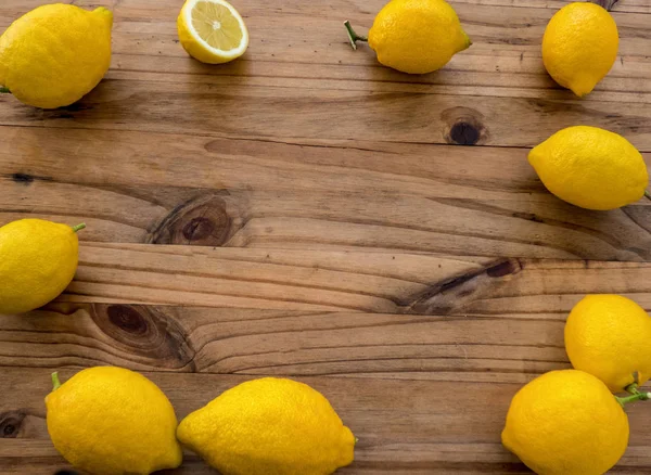 Lemons Wooden Table — Stock Photo, Image