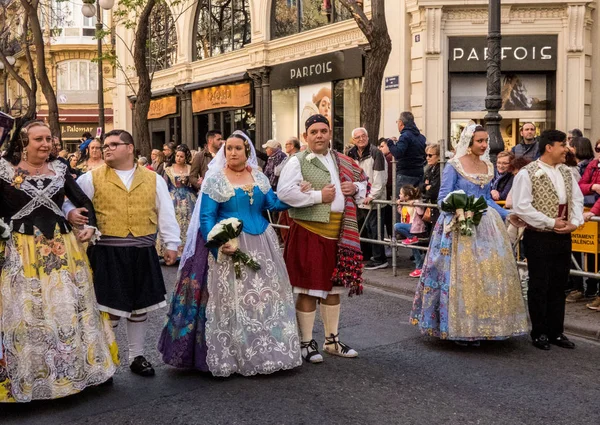 Valencia, Spain, 17.03.2019  Fallas Parade with Falleras