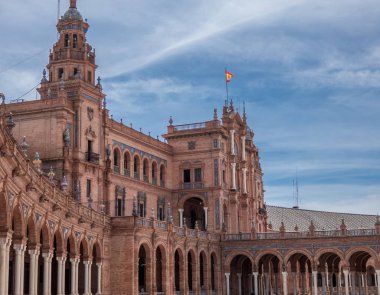 Detay güzel Plaza de Espana, Sevilla, İspanya