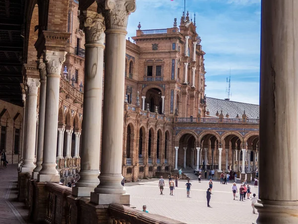 Detalhe da bela Plaza de Espana, Sevilha, Espanha — Fotografia de Stock