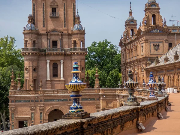 Detalhe da bela Plaza de Espana, Sevilha, Espanha . — Fotografia de Stock