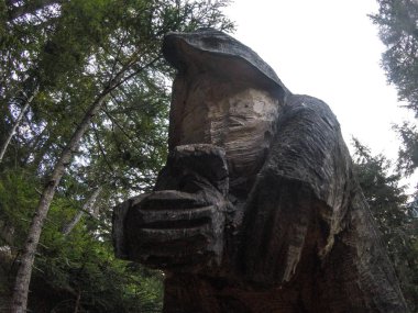 Ahşap şekil Tur de Mont Blanc (İsviçre mantar, holding)