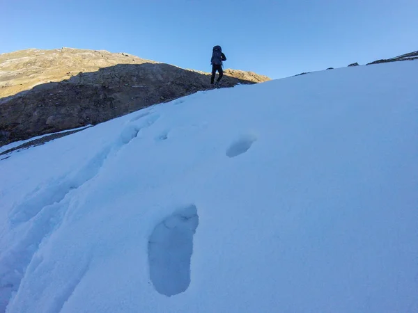 Ayakkabı karda, hiking dağ, Tor de Mont Blanc yazdırır