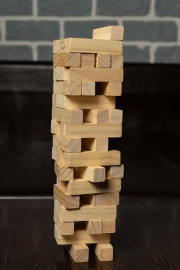 a game of jenga on the table clipart