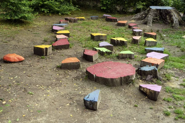 Çocuklar için çevre dostu oyun alanı. Tüm aile için eğlenceli. Çocuklar için doğa eko-Playground ile uyum içinde