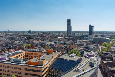 Leeuwarden, Hollanda, 23 Ağustos 2019: Friesland, Hollanda'daki Leeuwarden şehrinin en iyi görünümü