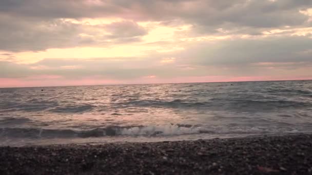 Okyanusun Üzerinde Gün Batımı Plajda Tropik Gün Batımı — Stok video
