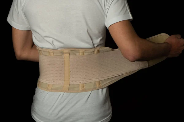 Lumbar Corset Man Body Back Brace Orthopedic Lumbar Support Belt — Stock Photo, Image