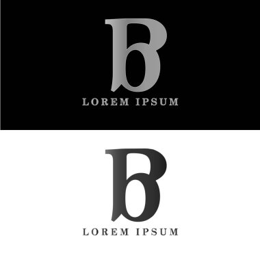 B logo ilk harfini tasarım şablonu vektör