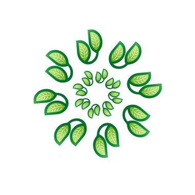 Yeşil vektör simgesi. yaprak mandala. Eko kavramı.