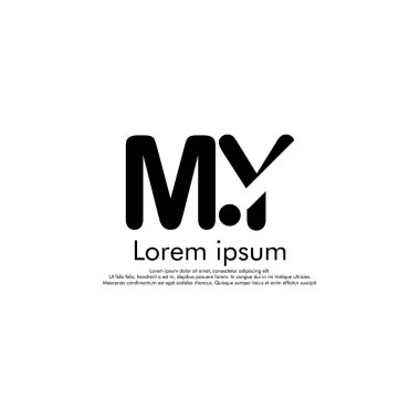 M Y My vektör ilk Soyut logo kavramı, şirketiniz için.