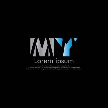 M Y My vektör ilk Soyut logo kavramı için senin şirket. yazı tipi, siyah arka plan kesmek