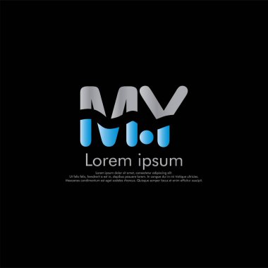 M Y My vektör ilk Soyut logo kavramı için senin şirket. yazı tipi, siyah arka plan kesmek