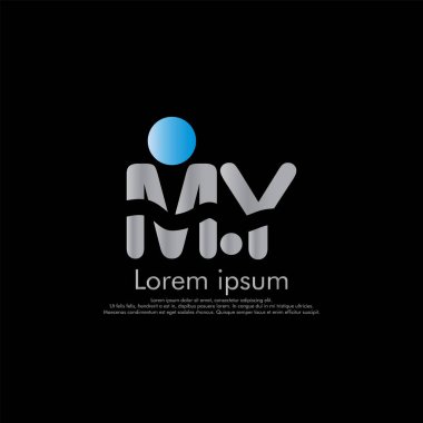M Y My vektör ilk Soyut logo kavramı için senin şirket. yazı tipi, siyah arka plan kesmek
