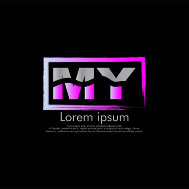 M Y My vektör ilk Soyut logo kavramı için senin şirket. yazı tipi, siyah arka plan kesmek