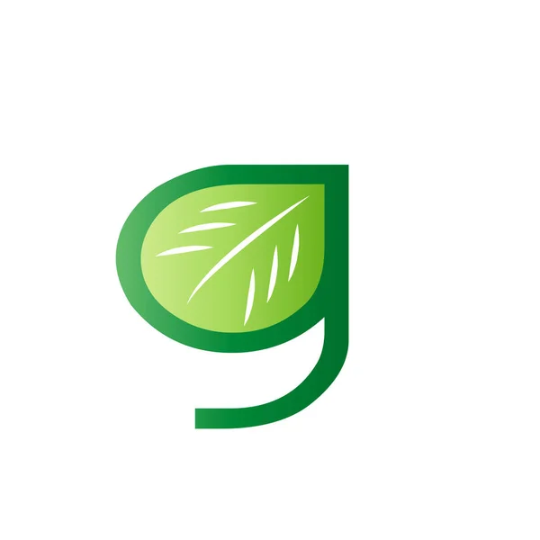 Modelo Design Logotipo Eco Natural Carta Inicial — Vetor de Stock