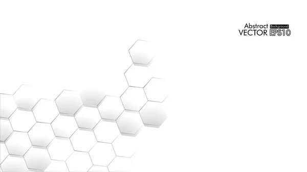 Résumé Hexagone Gaufré Fond Blanc Nid Abeille Lumière Ombre Vecteur — Image vectorielle