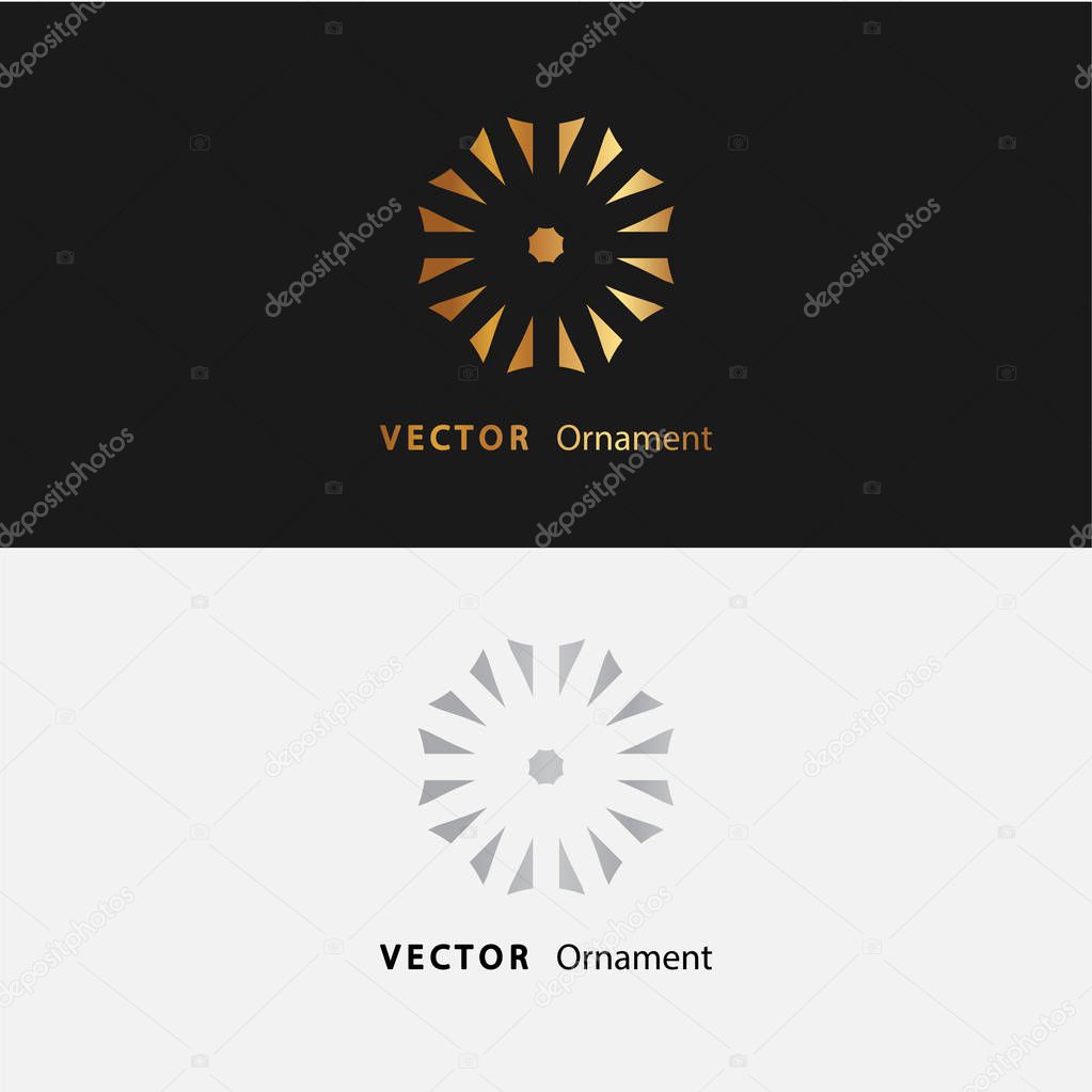 Vector illustration mandala. Golden floral pattern. Oriental silhouette ornament.coaster design.