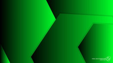Vektör arka arka plan altıgen yeşil ışık ve gölge