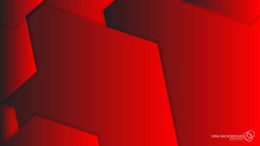 Vektör arka arka plan altıgen kırmızı ışık ve gölge