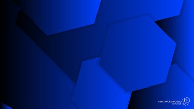 Vektör arka arka plan altıgen mavi ışık ve gölge