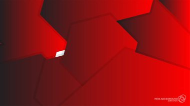 Vektör arka arka plan altıgen kırmızı ışık ve gölge