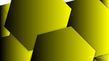 Vektör arka arka plan altıgen sarı ışık ve gölge