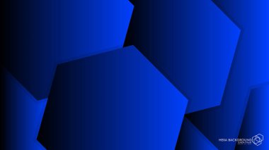 Vektör arka arka plan altıgen mavi ışık ve gölge