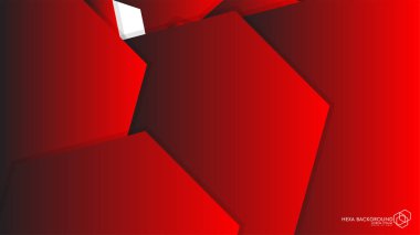 Vektör arka arka plan altıgen kırmızı ışık ve gölge