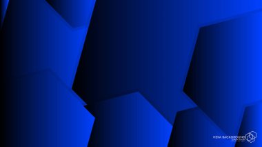 Vektör arka arka plan altıgen mavi ışık ve gölge