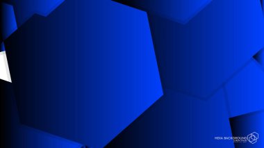 Vektör arka arka plan altıgen mavi ışık ve gölge