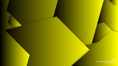 Vektör arka arka plan altıgen sarı ışık ve gölge