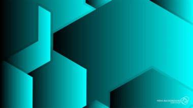 Vektör arka arka plan altıgen mavi ışık ve gölge