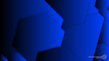 Vektör arka arka plan altıgen mavi ışık ve gölge