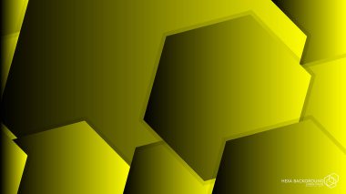 Vektör arka arka plan altıgen sarı ışık ve gölge