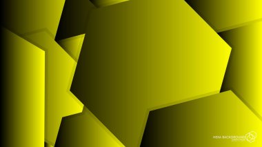 Vektör arka arka plan altıgen sarı ışık ve gölge