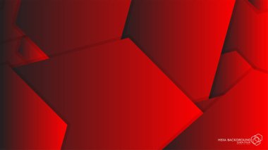 Vektör arka arka plan altıgen kırmızı ışık ve gölge