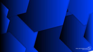 Vektör arka arka plan altıgen mavi ışık ve gölge