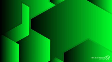 Vektör arka arka plan altıgen yeşil ışık ve gölge