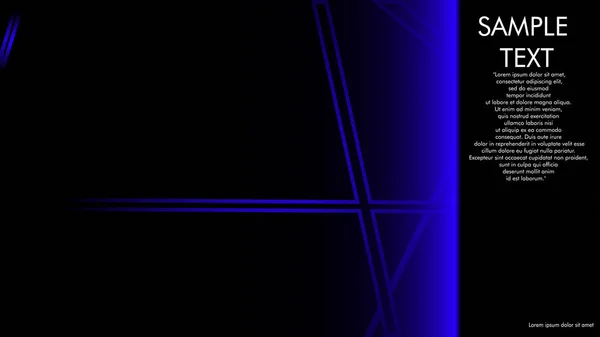 本のカバー デザイン パンフレット 青い線の概念と黒の背景など 隣にある書き込みの例 ベクトル イラスト グラフィック デザイン — ストックベクタ