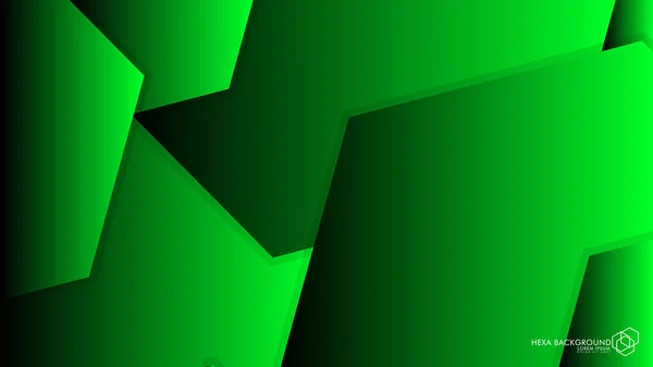 Векторное резюме Фон Шестиугольник зеленый свет и тень — стоковый вектор
