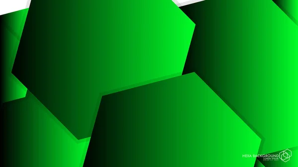 Векторное резюме Фон Шестиугольник зеленый свет и тень — стоковый вектор